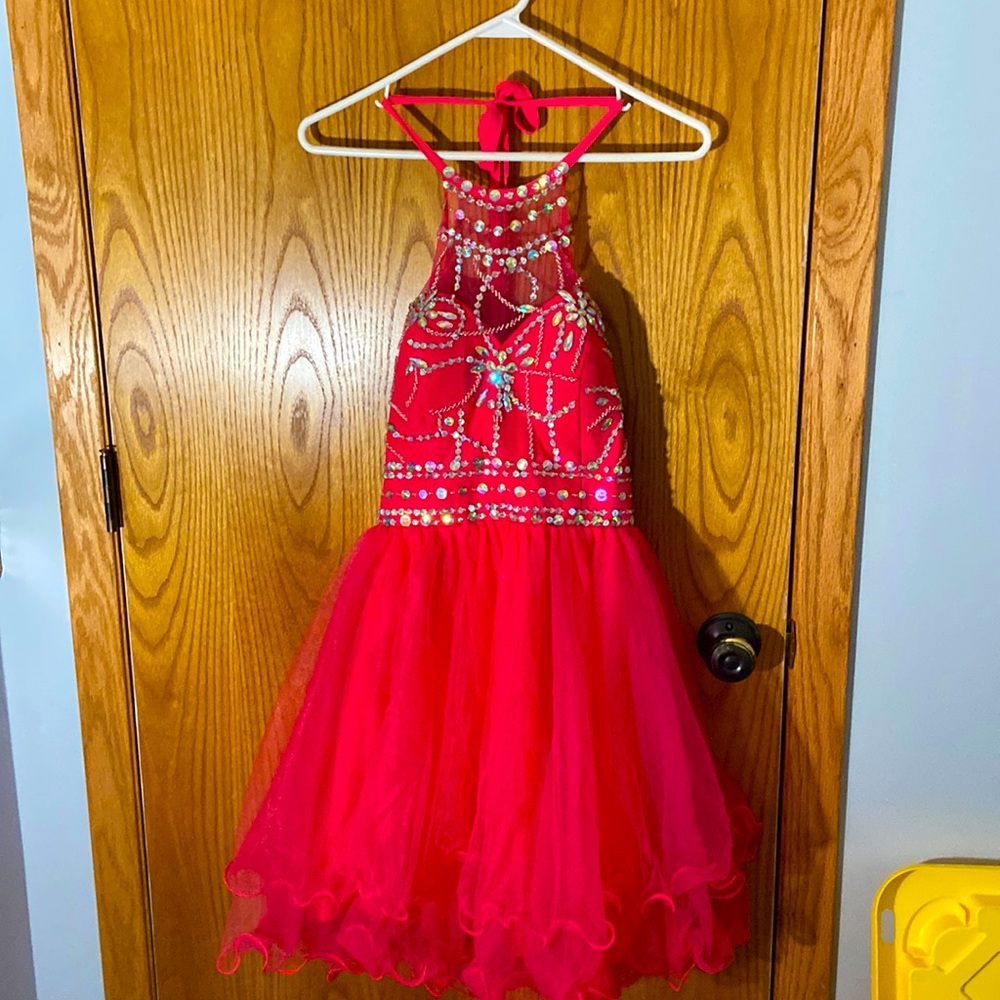 Hot pink, jeweled dress